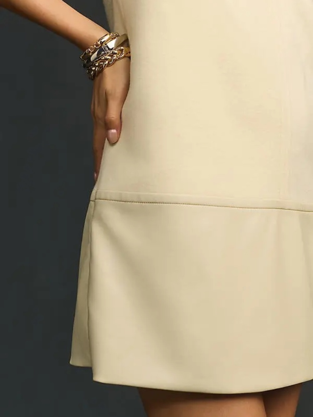 Anthropologie Faux-Leather Shift Mini Dress - Picture 4 of 6